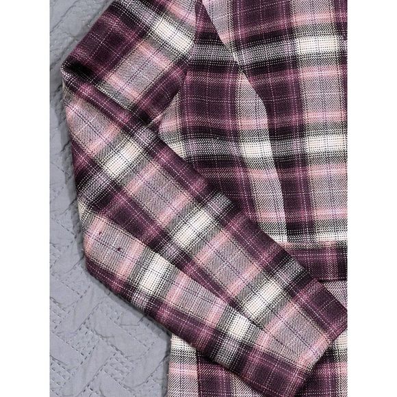 Vintage Randolph Duke The Look Y2K Wool Blend Jacket Blazer Plaid Pink Tan Sz 8 - Picture 12 of 13